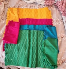 4 Jewel Toned Placemats with Matching Napkins, Cotton