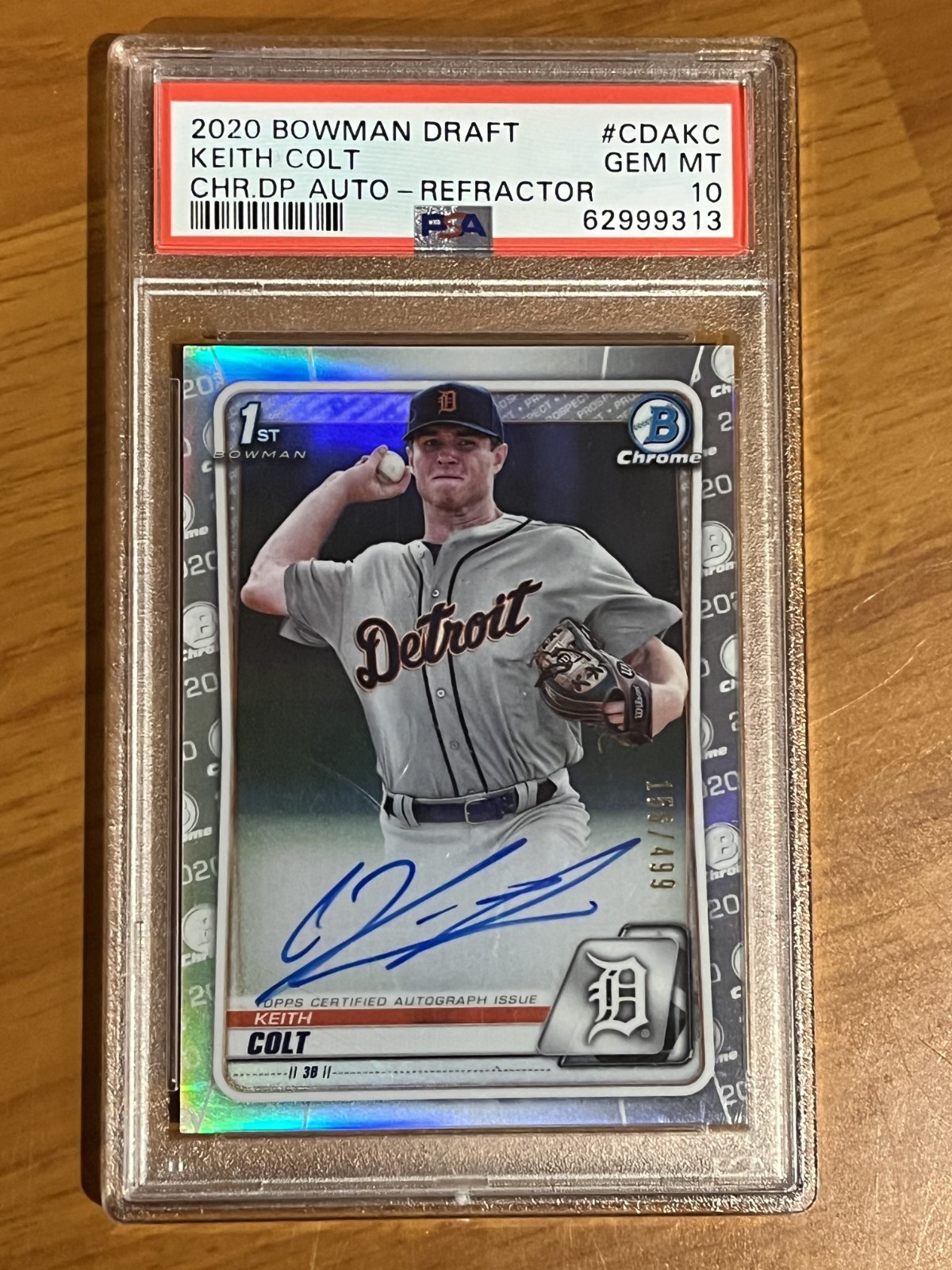 2020 Bowman Chrome Keith Colt Refractor Auto /499 PSA 10
