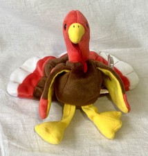 Rare Vintage 1997 Ty Beanie Babies GOBBLES the colourful Turkey VG Condition 