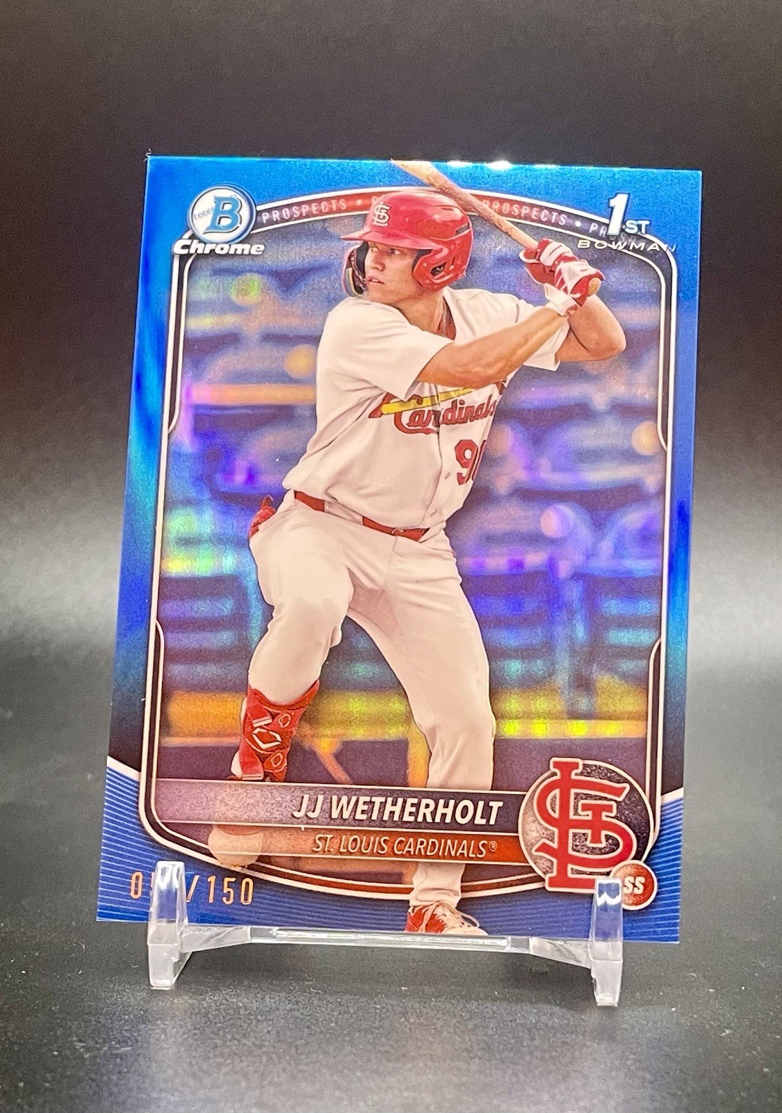 JJ Wetherholt 2025 Bowman Chrome #BCP-22 True Blue Refractor /150 1st Bowman