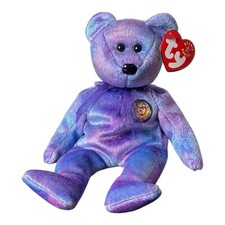Ty Beanie Baby Clubby IV The Bear 2001 Exclusive Purple & Blue Plush Toy W/ Tag