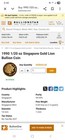 1990 GOLD 999.9 SINGAPORE 1/20 oz ZODIAC  $5 COIN  MINT STATE  — photo 9