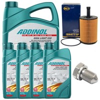 MotoröL Filter Set Addinol 0W-30 9 Liter + Schraube FüR VW Touareg 2.5 R5 TDI