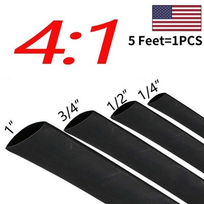 4:1 Waterproof Heat Shrink Tubing Marine Grade Wire Wrap Adhesive Glue Lined