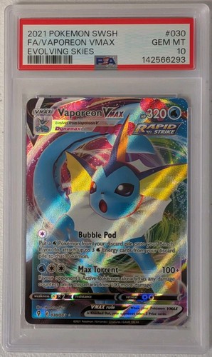 2021 Pokemon Sword and Shield Evolving Skies Vaporeon Vmax #30 PSA 10