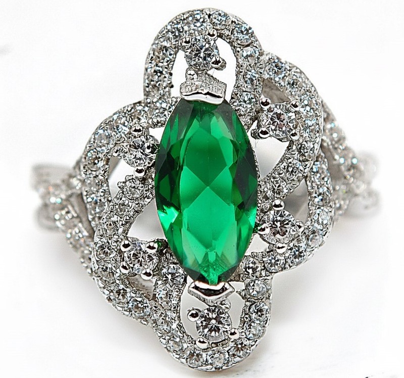 3CT Heat Treated Green Tourmaline 925 Sterling Silver Ring Jewelry Sz 7 F8-2