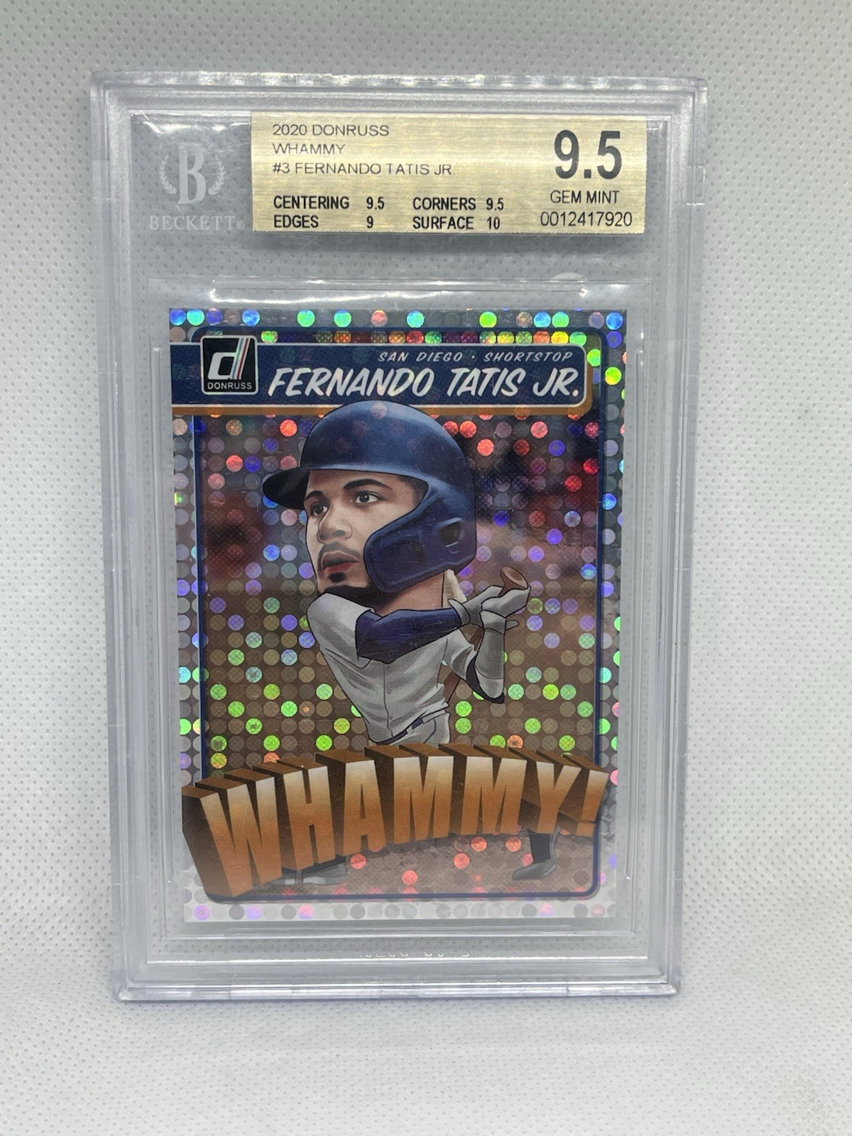 2020 Donruss Fernando Tatis Jr. Whammy Case Hit SSP #3 BGS 9.5 GEM Padres SP