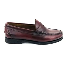 Mens 9.5 3E Extra Wide Allen Edmonds Kenwood Penny Loafer Burgundy Brown Leather