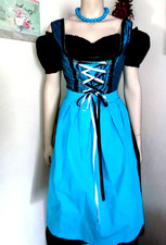 Oscar Trachten Dirndl Kleid  mit Schürze Gr. 42 Türkis /Schwarz  2 Dirndlblusen