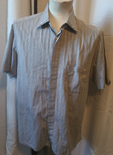 Mens S/S shirt Stefano Ricci 4 Cuzzens- 42/16.5 Gray stripe Hidden button front