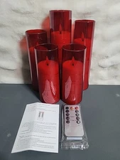 5 Pack Of Flameless Led Candles Red