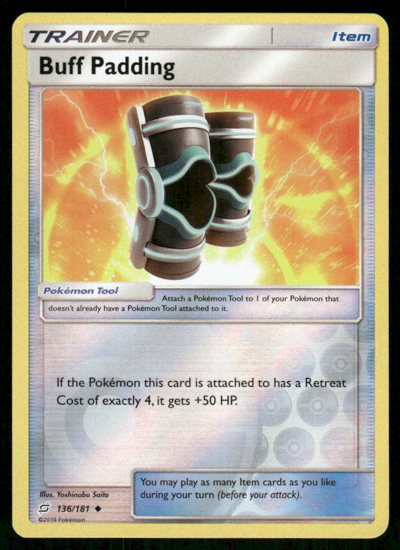 Buff Padding 136/181 Uncommon Team Up Pokemon Reverse Holo NM