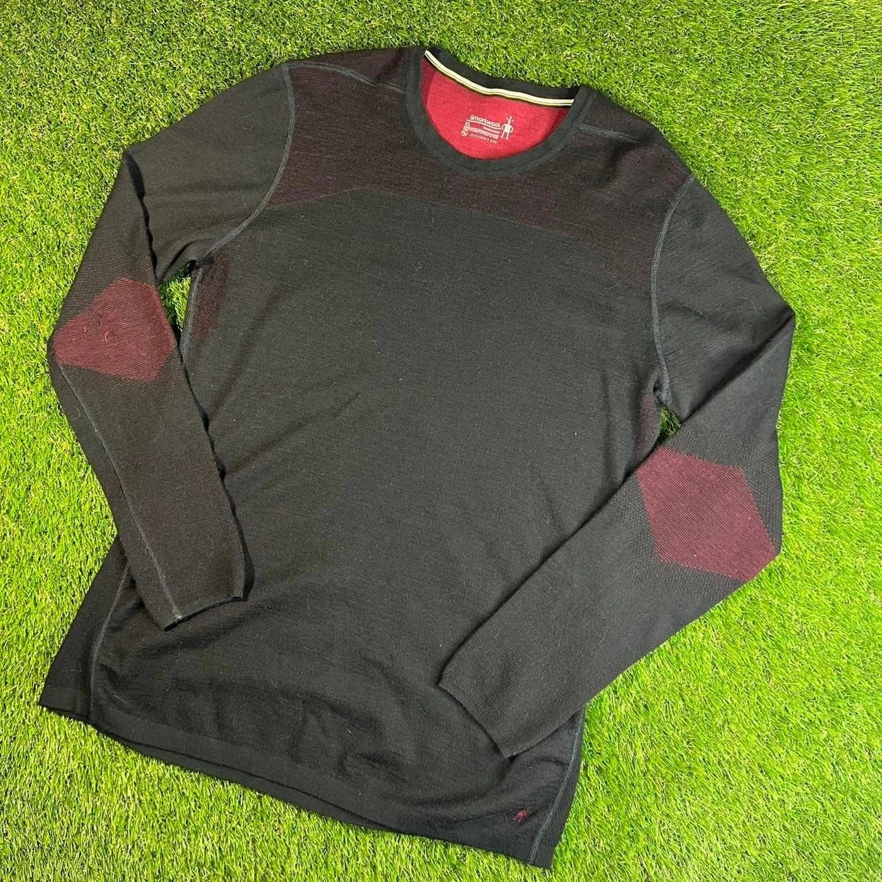 Smartwool Intraknit 200 Merino Wool Base Layer Men's XL Black Burgundy