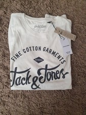 Men's Jack & Jones White  T-Shirt Size XL Brand New With Tag