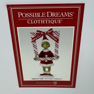 Dept 56 Possible Dreams Clothtique PICTURE PERFECT GRINCH SANTA 6014776 NEW