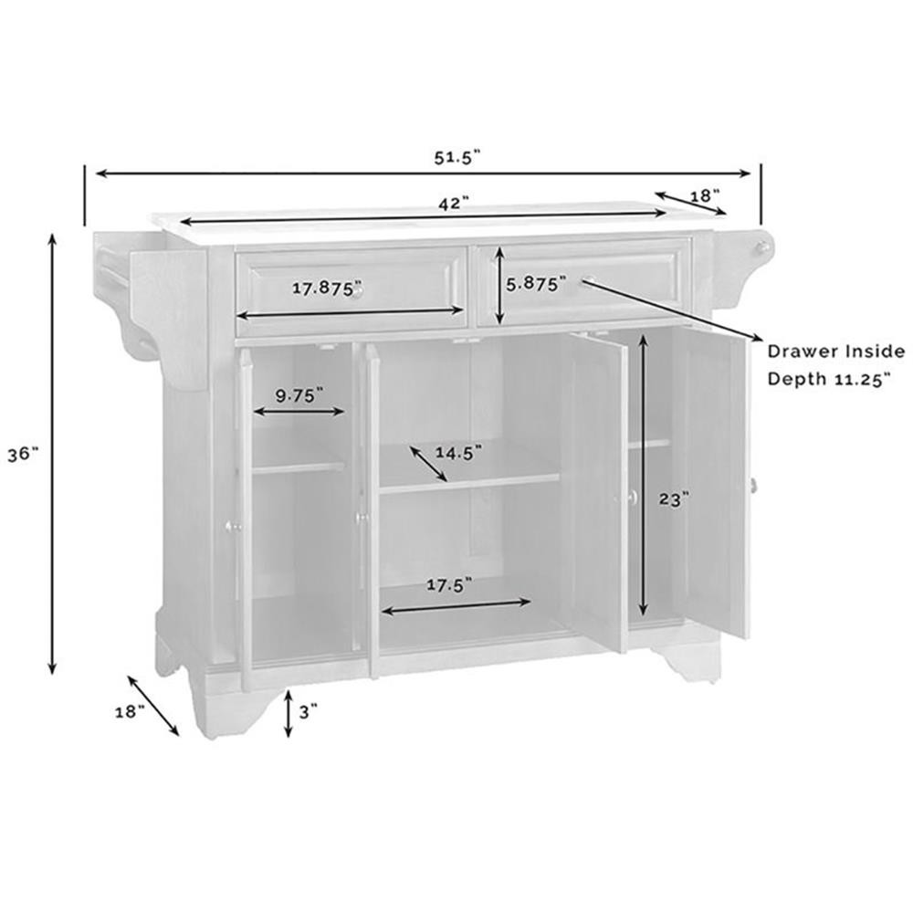 Crosley Furniture LaFayette Wood Kitchen Island in White & Gray