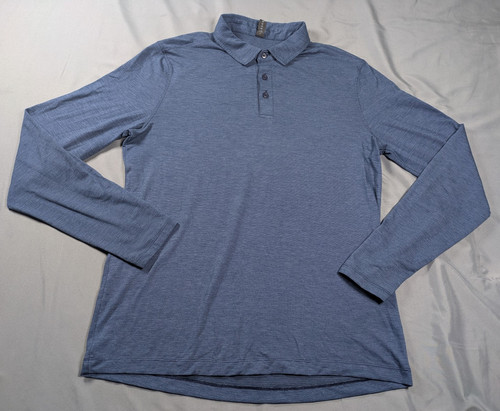Lululemon Shirt Mens M Blue Long Sleeve Performance Division Polo Casual Golf