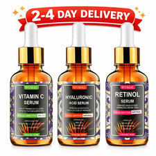 3 Pack Face Serum Set - Includes Vitamin C, Retinol  Hyaluronic Acid - Firming,