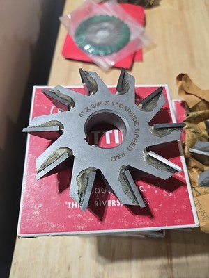 NEW F&D 4'' x 3/4'' x 1'' carbide tipped single angle ctr with 45° angle