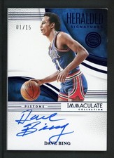 2024-25 DAVE BING 01/15 AUTO PANINI IMMACULATE COLLECTION HERALDED SIGNATURES