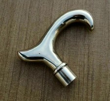 Silver Brass Plain Derby Handle Walking Cane Wooden Stick Vintage Style Gift