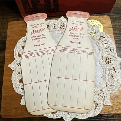 Vintage Johnson s Milk Advertising Bridge Score Pads Lot of 2 Dairy Promo