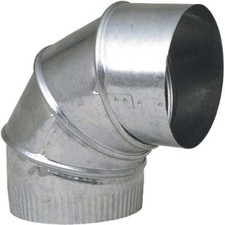 Stove Pipe Adjustable 90-Degree Elbow, Galvanized, 10 In. - GV0308