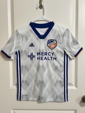 NEW 2019 FC CINCINNATI Adidas MLS Soccer Jersey Mercy Health Youth Size M/11-12Y