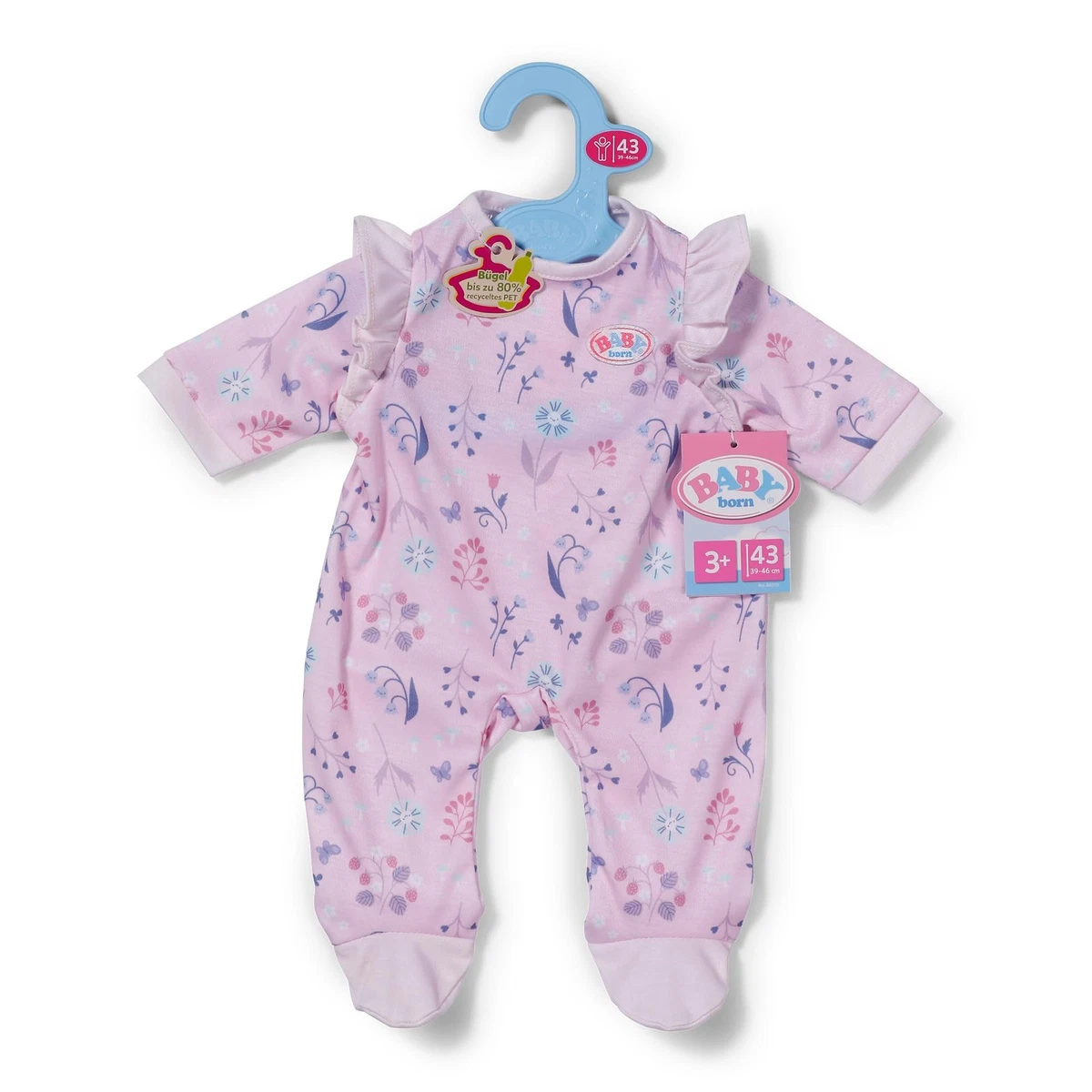BABY born Romper Forest with Ruffle Sleeves. Pink patterned clothing for dolls 4