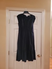 Time and Tru Women's V-Neck Midi Dress, Size L 12-14 Black Sleeveless