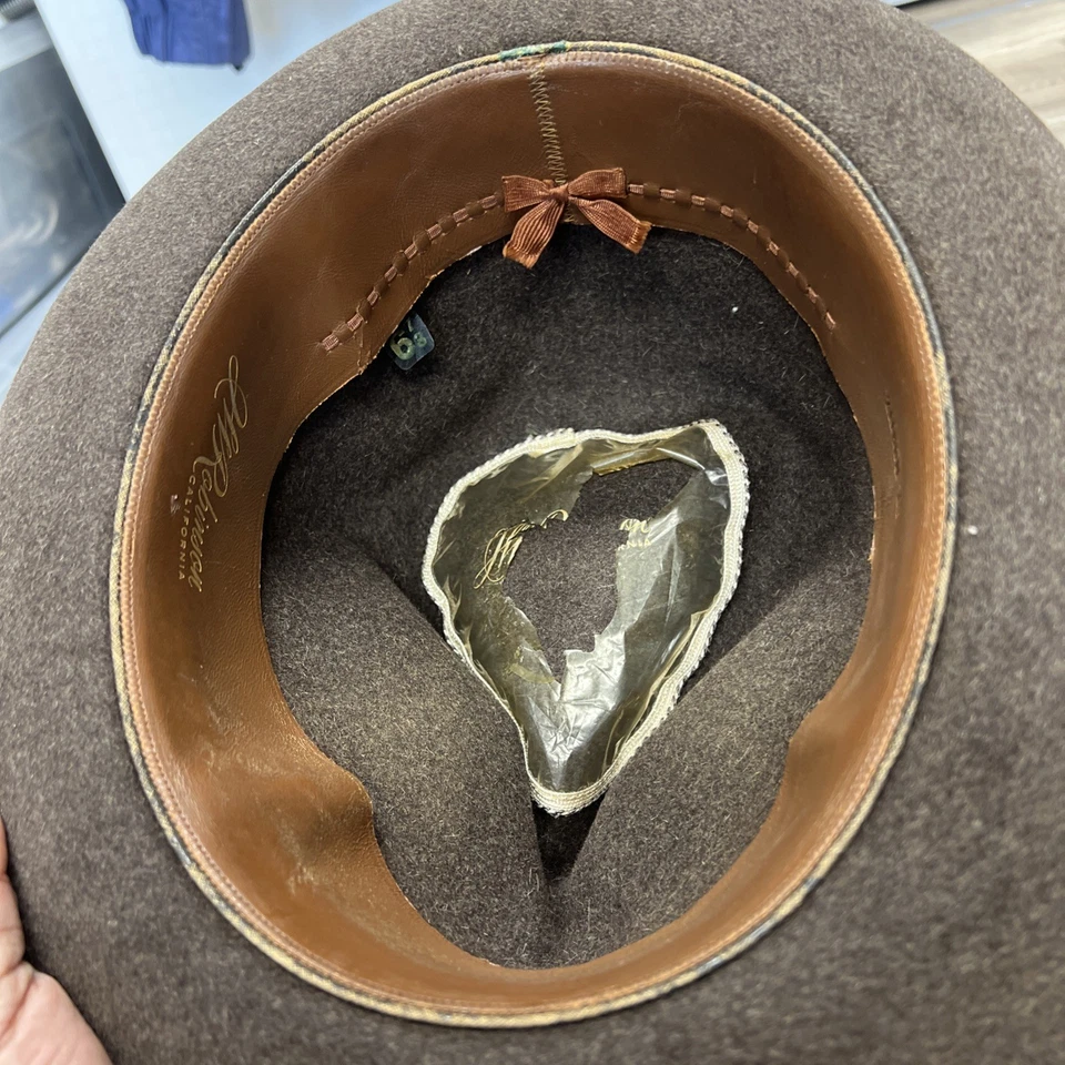 Vintage J.W. Robinson Co. of California Hombres Castor Whoo talla 6 7/8 Foto 4 de 4