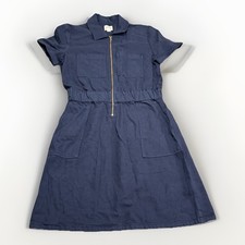 J. Crew Dress Womens Size 2 Navy Blue Zip-Front Chino Utility Pockets