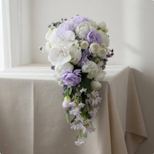Teardrop Bridal Floral Arrangement Ready to Use Lavender and White Floral