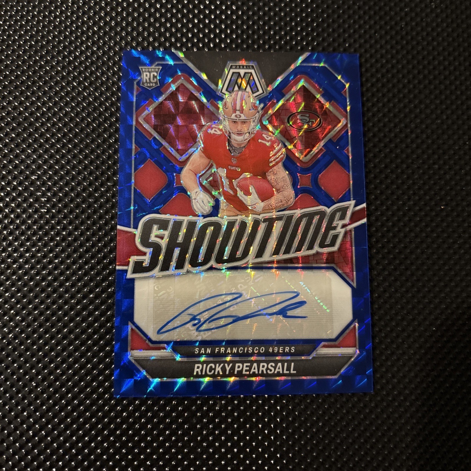 2024 Panini Mosaic - Showtime Signatures Ricky Pearsall #SS-RPL Blue Prizm /99
