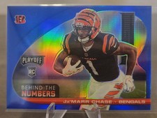 2021 Playoff Behind The Numbers Blue Prizm Ja'Marr Chase #BTN-JCH *SHIPS GROUND*