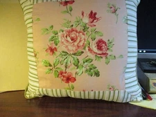 Throw Pillow for Bed or Sofa with Pretty Roses