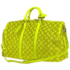 Louis Vuitton Monogram Sheer Neon Mesh Keepall Bandouliere 50 Boston Bag #BS199
