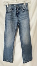 Wonder Nation Kids Straight Leg Jeans Size 8 Blue Denim Medium Wash Flat Front