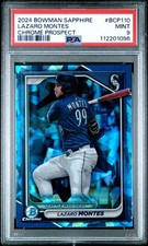 2024 BOWMAN SAPPHIRE EDITION CHROME PROSPECTS #BCP110 LAZARO MONTES PSA 9