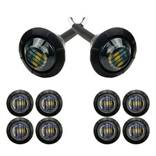 20 White 3/4" Bullet Round LED Side Marker Light Trailer Truck RV 12V Waterproof