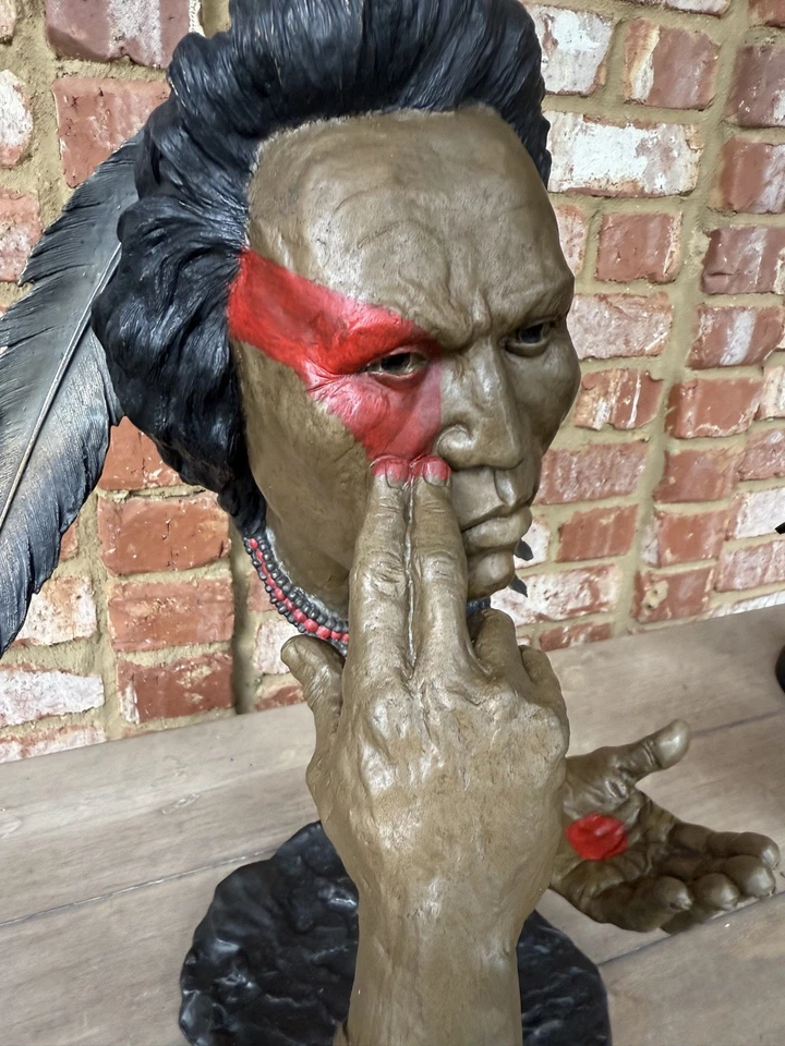 马克·霍普金斯和平不再青铜雕塑签名和编号美洲原住民  — 第 2/4 张图片