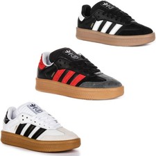 Adidas Samba Xlg 3 Stripes 70s Junior Boys Sneakers In Black White US 3 - 6