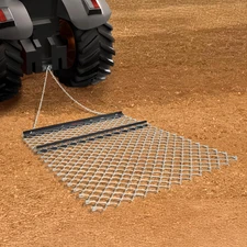 DRAG CHAIN LAWN HARROW 4 x 5 Ft Steel, Tractor Tow Behind Drag Attachment 