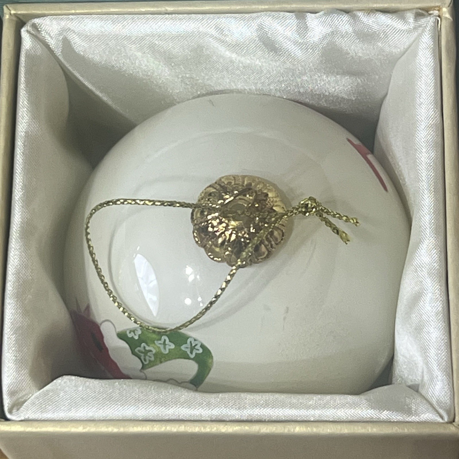 "Li  Bien " PIER 1 Art Hand-Painted Glass Christmas Ornaments Set of 3 w/boxes