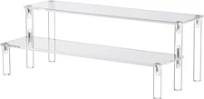 Clear Acrylic Display Riser 2 Tier Cupcake Stand Shelf for Decoration and Organi