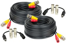 2-Pack 60 Feet Pre-Made All-in-One Siamese BNC Video and Power CCTV Security ...
