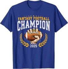 Fantasy Football Champion 2025 Shield Trophy Emblem T-Shirt