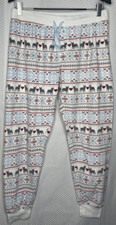 PJ SALVAGE WOMEN'S FLEECE WINTER PAJAMA PANTS DOG PRINT LARGE L