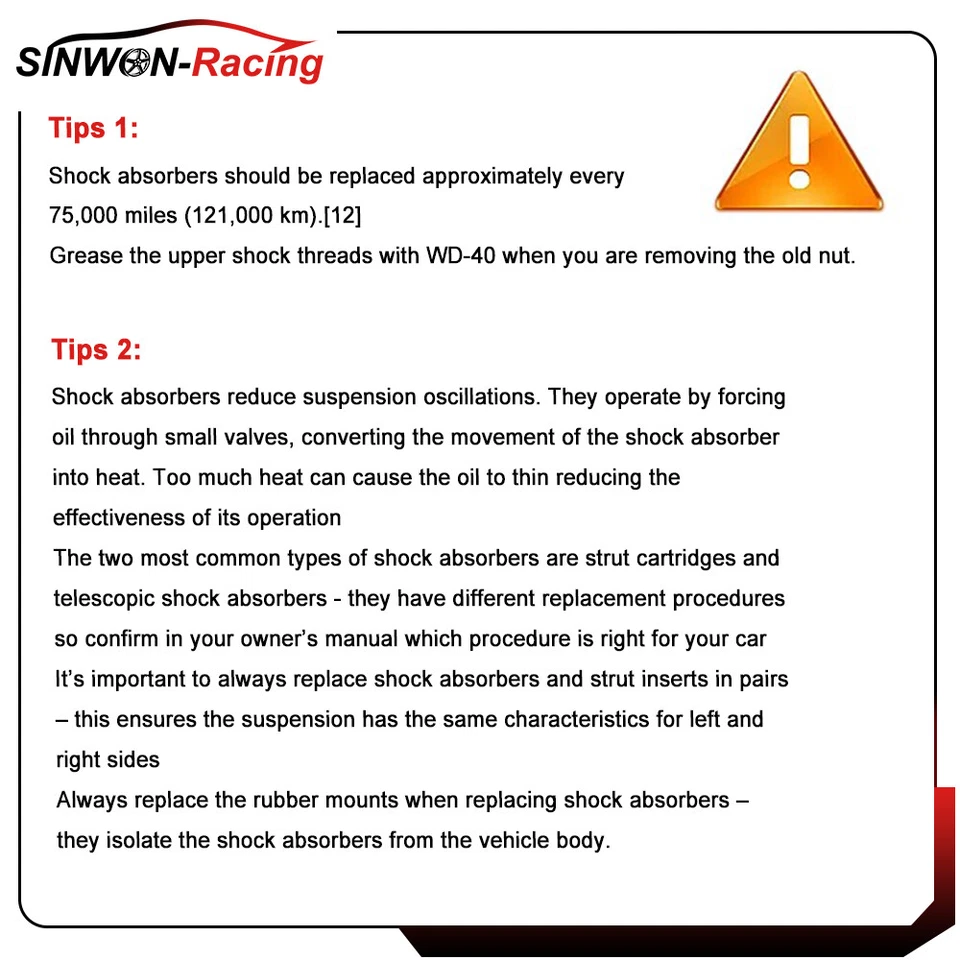Front Pair Struts Shocks Fits 1995-1996 Lexus ES300 Toyota Avalon Camry - Imagem 2 de 4