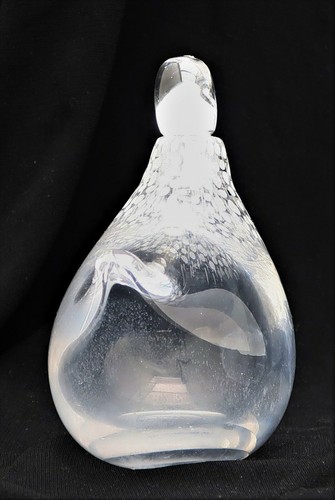 Kosta Lindstrand Cut Glass Crystal Figural QUAIL Partridge Decanter Signed - Picture 2 of 12